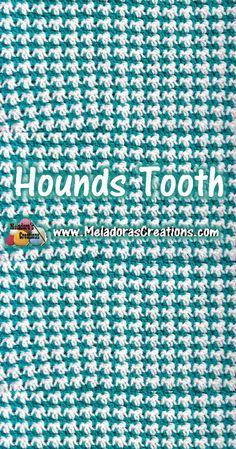 the hounds tooth pattern is made from green and white yarn, which has been stitched together