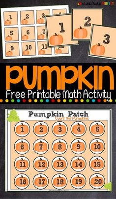 pumpkin themed printable math activity for kids