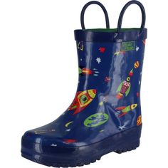 Pluie Pluie Rb-Rk Navy Rocket Print Toddlerb Boots 6 New Playful Round Toe Boots For Outdoor, Playful Waterproof Round Toe Boots, Playful Waterproof Boots With Round Toe, Blue Non-slip Boots For Outdoor, Cute Round Toe Boots For Playtime, Playful Non-slip Boots With Round Toe, Blue Winter Rain Boots With Round Toe, Sneakers Nike Air Max, Boot Pulls