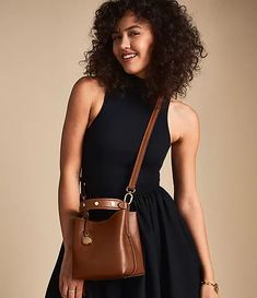 Jessie Leather Small Bucket Crossbody Bag - ZB11002200 - Fossil Small Buckets, Leather Bags Handmade, Bucket Bag