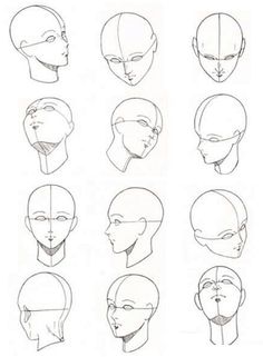 an instruction manual for how to draw the head