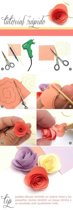 how to make paper flowers with scissors and crepe paper - step by step instructions