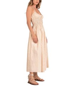 Elan Smocked Maxi Dress Smocked Maxi Dress, White Maxi Dresses, White Beige, Drop Waist, Womens Maxi Dresses, Square Neck, Smocking, Spaghetti Strap, Bodice