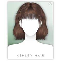 a woman's profile with the words ashley hair in front of her face