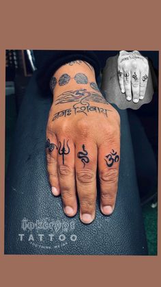 a person with tattoos on their hands and fingers