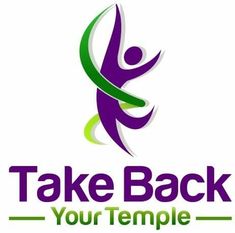 the logo for take back your temple, which is designed to look like a person doing yoga