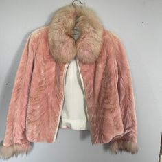 A Beautiful Pink Mink With Fox Collard And With Zipper And Gently Used. Mink Jacket, Fur Coat, Fox, Size 4, Jackets & Coats, Jackets For Women, Zipper, Outfit Inspo, Plus Fashion