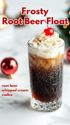 Frosty Root Beer Float Recipe Root Beer Float Recipe, Vodka Recipes Drinks, Bartender Drinks Recipes, Floats Drinks, Christmas Drinks Alcohol Recipes, Best Mixed Drinks, Whipped Cream Vodka, Christmas Drinks Alcohol, Blame It On The Alcohol