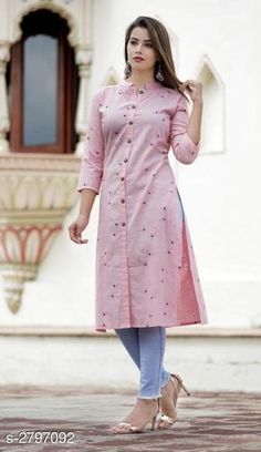 Kurtis/kurtas: Slub Cotton : ₹520/- free COD WhatsApp +919730930485 Ladies Kurti Design, Plain Kurti Designs