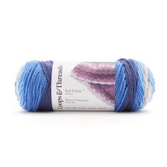 blue and purple yarn with white border