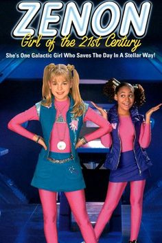 two girls in pink and blue outfits on the cover of an ad for their album