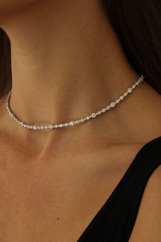 18k gold diamond garbo choker.  11cts diamonds  #AKGRBC Oscars 2023, Ethereal Jewelry, Bride Jewelry Set, Diamond Bracelet Design, Diamond Choker Necklace, Stackable Jewelry, Diamond Necklace Designs, Common Thread, Bling Necklace