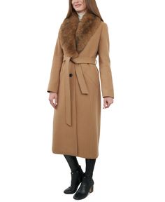 out of stock Belted Coat, Faux Fur Collar, Fur Collars, Wool Blend, Camel, Faux Fur, Pick Up, In Store, Buy Online