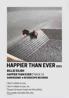 Billie Eilish Poster Aesthetic, Billie Polaroid, Happier Than Ever Billie Eilish, Billie Eilish Happier Than Ever, Apple Event, Song Posters, Grunge Posters, Minimalist Music