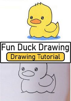 an image of a duck drawing with the words fun duck drawing