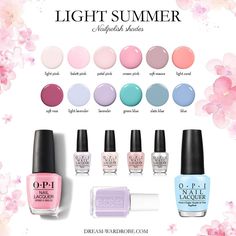 Light Summer Dream Wardrobe, Light Summer Nails Colors, Cool Summer Makeup Looks, Soft Summer Nails Colour, Soft Summer Color Palette Nails, Light Summer Color Makeup, Light Summer Wardrobe, Light Summer Lipstick Colors, Light Summer Makeup Looks