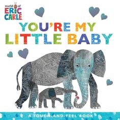 an elephant and her baby are depicted in this children's book cover art project