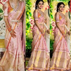 Vaddanam Models, Engagement Sarees, Kids Saree, Lilac And Orange, Saree Function, South Indian Wedding Saree, Engagement Saree, Nigerian Recipes, Cotton Saree Blouse Designs