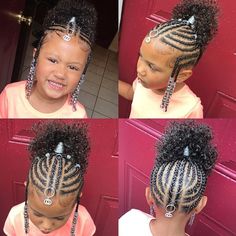 Cornrow Styles For Girls, Braids Short, Natural Braided Hairstyles, Kid Braid Styles, Natural Hairstyles For Kids