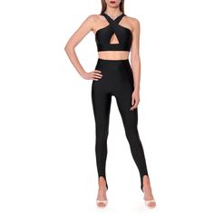 The ISLA crop top is a great choice both for yoga and styling with a skirt and high-waisted trousers, and also a perfect top for an oversize jacket. Fitted top made of highly elastic, perfectly matching glossy material. Straps-triangles cross under the neck emphasizing the neckline, lifting and maintaining the bust. Protective washing at 30°C in delicate detergentsDo not iron85% Polyamide, 15% Spandex Oversized Jacket, Eclectic Style, High Waisted Trousers, Workout Tops, Independent Designers Fashion, Luxury Branding, Blazer Jacket, Vegan Leather, Jacket Dress