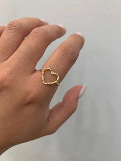 Cute heart ring in 14k gold, 1 tone, only yellow gold, size 7 but we can make it as you need it, you can wear it daily, if you have any questions send a message, item sold by piece, weight undetermined. Gold Open Heart Ring Gift, Gold Open Heart Ring For Valentine's Day, Gold Heart-shaped Open Ring For Valentine's Day, Yellow Gold Open Heart Ring For Valentine's Day, Everyday Yellow Gold Heart Ring With Charm, Gold Open Heart 14k Gold Ring, Gold 14k Open Heart Ring, 14k Gold Open Heart Ring, Everyday Yellow Gold Heart Charm Ring