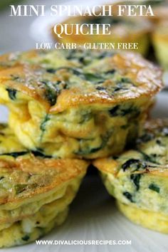 mini spinach feta quiche with low carb gluten free