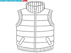 a drawing of a vest that is drawn in the shape of a man's jacket