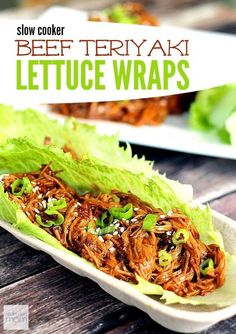 slow cooker beef teriyaki lettuce wraps