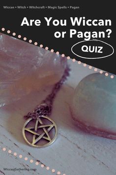 a book cover with an image of a pentagramil on it and the title are you wiccan or pagan quiz?