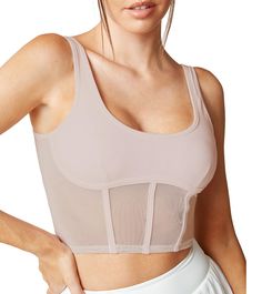 PRICES MAY VARY. Padded crop tank bra: It offers just the right amount of coverage and comfort. It's soft and friendly to your skin. The U-back provides excellent support and allows for freedom of movement during low-impact activities. Widen the straps to reduce shoulder pressure, also a great relief to you. Mesh bra for women: Designed combine sports and fashion which bra is low impact with mesh and no hanging strings. Sport bra tank tops for women yoga, pilates, fitness, running or can be used Low Back Yoga, Clothes For Christmas, Tank Top Bra, Activewear Inspiration, Pilates Outfit, Back Yoga, Workout Bra, Workout Belt, Working Out Outfits