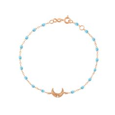 Gigi Clozeau - Moon Turquoise Diamond Bracelet, Rose Gold, 6.7 Fall Neutrals, Bracelet Rose Gold, Moon Bracelet, The Pirate, Star Of David, Treasure Chest, Starry Sky, Pendant Earrings, Or Rose