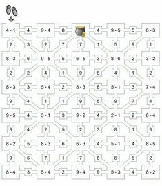 an image of a maze game with numbers and symbols on it, including the number one