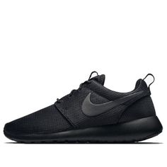 (WMNS) Nike Roshe One 'Black Anthracite' 511882-096 (SNKR/Low Top/Wear-resistant) Classic Black Breathable Sneakers, Marathon Running Shoes, Nike Roshe Run, Marathon Running, Nike Roshe, Running Shoes Sneakers, Stylish Sneakers, Women's Nike, All Black Sneakers