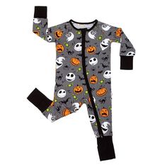 Nwt Little Sleepies Nightmare Before Christmas Zippy! 3-6 Months But With The Stretch Of The Soft Bamboo It Will Last Much Longer! Limited Edition & Sold Out Print!! Nwt And Hung In The Closet Then Never Touched Again! Black Halloween Onesie For Playtime, Black Onesie For Halloween Playtime, Disney Christmas Party, Halloween Pjs, Little Sleepies, Nightmare Before Christmas Halloween, Pink Dinosaur, Bamboo Pajamas, Family Christmas Pajamas