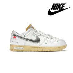 Off White Sneakers For Streetwear, White Custom Sneakers With Vulcanized Sole For Streetwear, Nike Dunk Low Off White, Nike Dunk Low, Dunk Low, White Canvas, Nike Dunk, Nike Dunks, White Leather