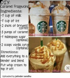 starbucks frappuccine iced coffee recipe with instructions for making it in the microwave