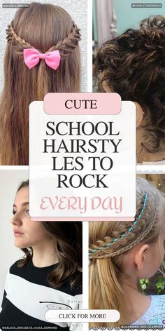 Cute Short Hairstyles For School, Cute Hairstyles For School Easy, Daily School Routine, Cute School Hairstyles, First Day Of School Hairstyles, Embrace Natural Beauty, Cute Hairstyles For School, School Routine, Easy Hairstyles For School