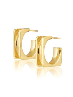 Anita Gold Hoops Stainless Steal, Shoe Boot Sandals, Designer Fashion Jewelry, Gold Hoops, Square Design, Steel Water, Sleek Design, Everyday Fashion, Ring Earrings