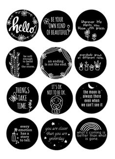 Icons design|Story Covers Space Printable Stickers, Aesthetic Stickers Printable Black, Black Stickers Aesthetic Printable, Printable Sticker Sheets, Sticker Design Inspiration, Black And White Stickers, Stickers Design, Bullet Journal Diy