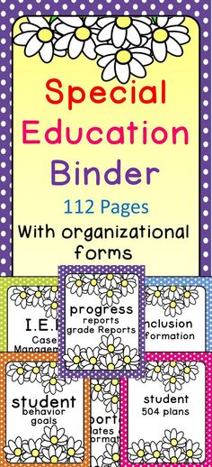 the special education binder with organization forms