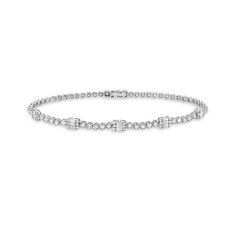 Round & Baguette Diamonds Rectangular Shape Tennis Bracelet (2.15 ct.) Buttercup Setting in 14K Gold Classic Baguette Diamond Bracelet With Jubilee Design, Classic Diamond Baguette Bracelet With Jubilee Design, Classic Rectangular Baguette Diamond Bracelets, Elegant Rectangular Tennis Bracelet With Baguette Diamonds, Classic Diamond Bracelet With Baguette Diamonds, Formal Diamond Bracelet With Baguette Diamonds, Elegant Rectangular Diamond Bracelet With Baguette Diamonds, Baguette Cut Diamond Bracelets, Classic Rectangular Baguette Diamond Bracelet