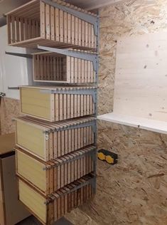 the shelves are made out of plywood boards