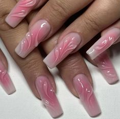 Aesthetic Pink Nails, Pink Nails Art, Nails Aesthetic, Long Acrylic Nails Coffin, Acrylic Nails Coffin Pink, Long Square Acrylic Nails, Unique Acrylic Nails