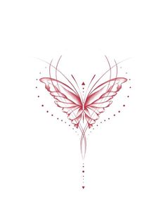 a pink butterfly tattoo design on a white background