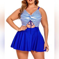 New Two Piece Swimsuit. Blue And White Striped Witj Tummy Control And Boyshorts Swimdress. Bin 120322-4. Size Xl Thanks For Visiting. I Ship Daily - 2 Day Priority 5 Star Seller!!!! @Jaslas7 E-Shopping Nv Style Profile: Plus Size Swimsuit, Full Coverage, Women's Swimwear, Plus Size Bathing Suit, Curve Swimsuit, Flattering Swimsuit, Full Figure Swimsuit, Body Positive Swimsuit, Flattering Fit, Tummy Control, Slimming, Comfort, Two-Piece, One-Piece, Plus Size. Short Blue Swim Skirt For Beach Season, Blue Short Swim Skirt For Beach Season, Fitted Blue Short Swim Skirt, Blue Short Length Tankini For Swimming, Short Length Blue Tankini For Swimming, Blue Short Length Tankini For Pool, Blue Short Swim Skirt For Summer, Blue Short Swim Skirt For Vacation, Blue Swim Skirt For Beach