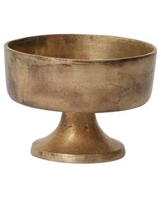 an old brass bowl on a white background