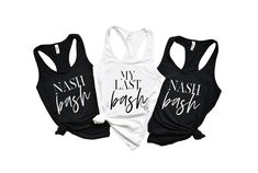 three women's tank tops with the words, smashy mad and mash on them