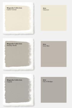 four different shades of gray and white paint with the same color scheme for each one