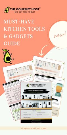 Setup Your Kitchen with the Right Tools! Are you missing out on easier, faster cooking by not having the right tools? Our Printable Quick Reference Guide offers a comprehensive overview of tools, from blenders, stand mixers, and small cooking appliances to plates, cutlery, and utensils.