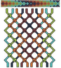 a cross stitch pattern with different colors and patterns on it, including the letter s